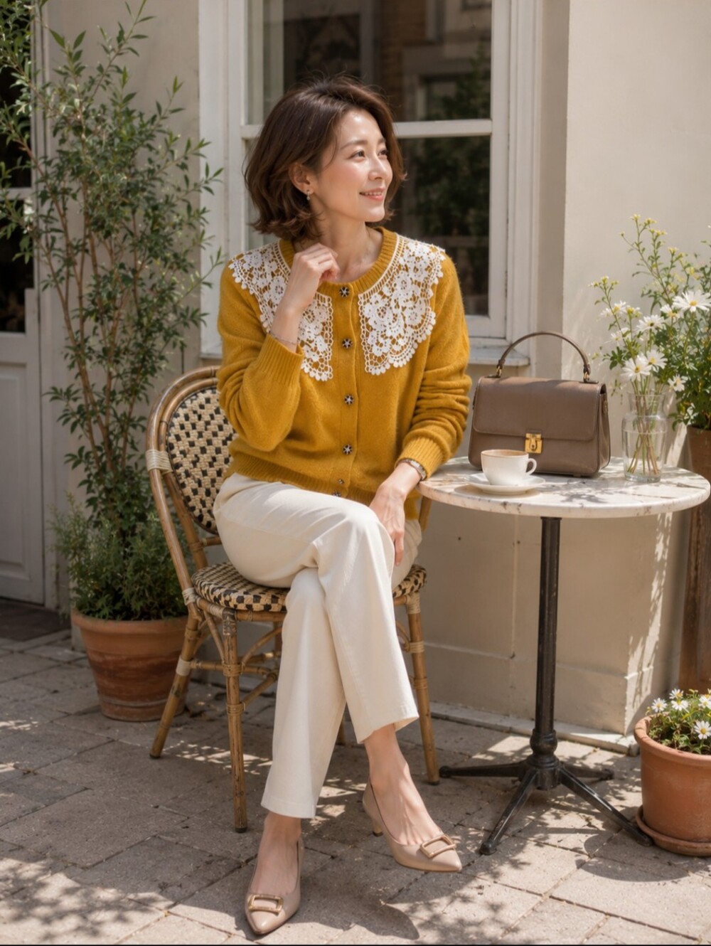 Marigold Maeve lace cardigan with jewel buttons!